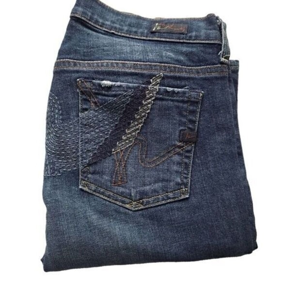 Citizens of Humanity Jeans Women 28 Big Sur Flare Low Rise Wing Embroidery VTG - Picture 1 of 10